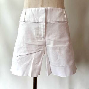 The Limited White Chino Shorts Side Slit Wide Waist Belt Loops Zipper Size 2